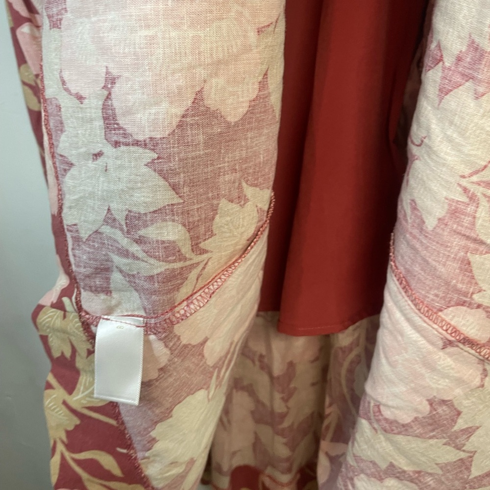 Rye Grass Pink Floral Linen Bend Skirt and top Set - Picture 10 of 12
